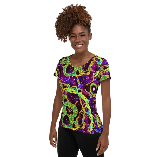Galactic Web on a Women's Athletic T-Shirt