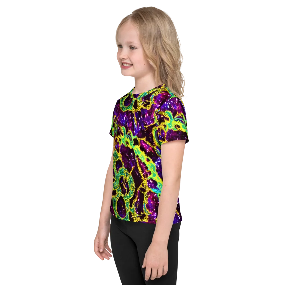 Galactic Web on Kids Crew Neck T-Shirt — Left