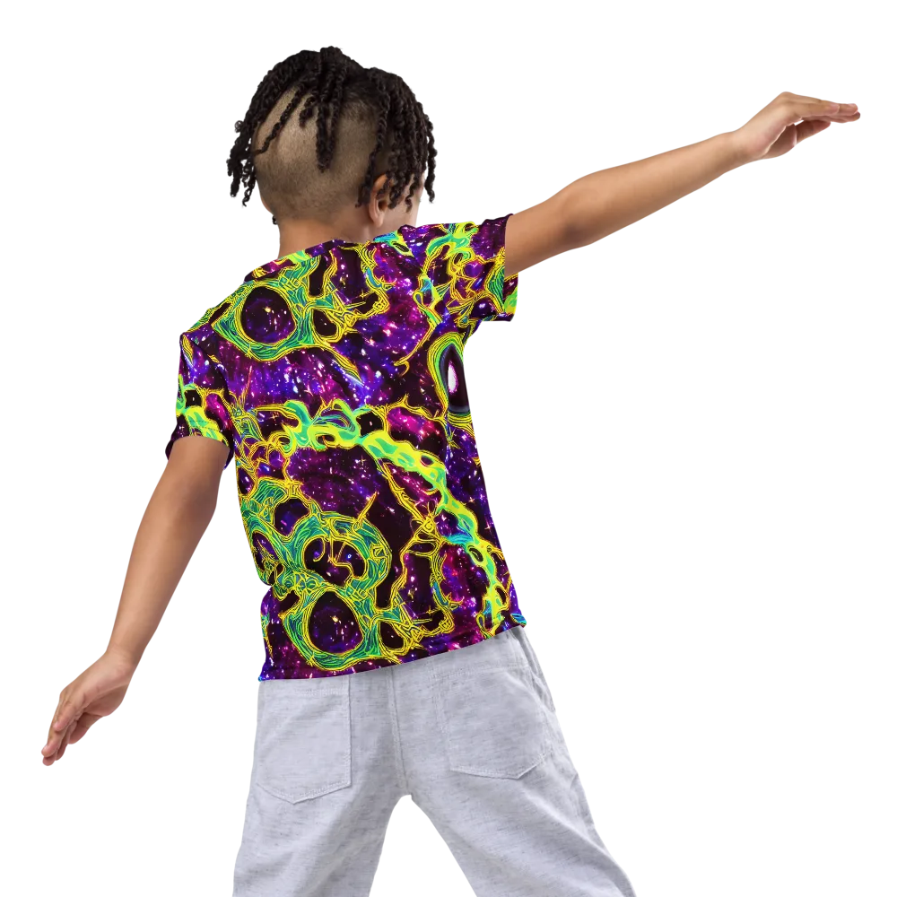 Galactic Web on Kids Crew Neck T-Shirt — Back