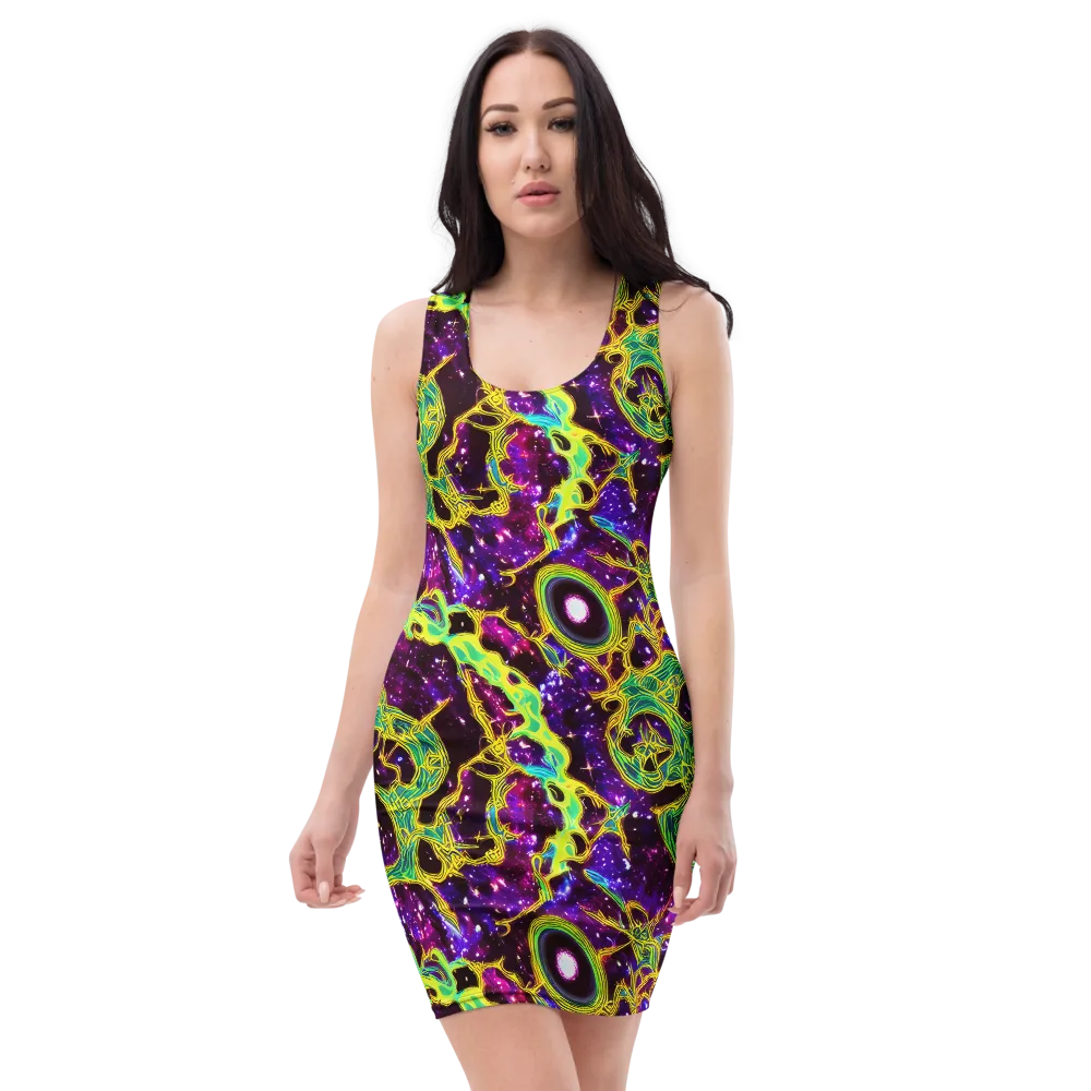 Galactic Web on Bodycon Dress — Front