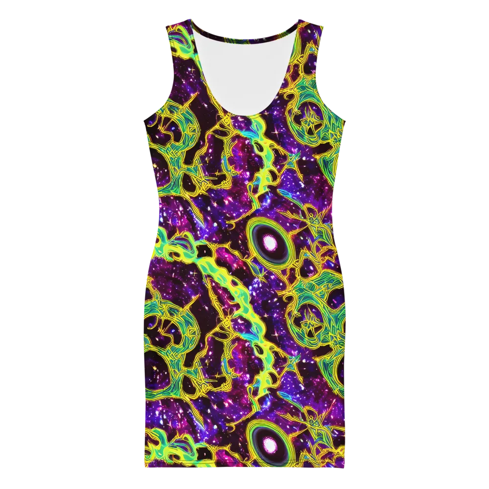 Galactic Web on Bodycon Dress — Front