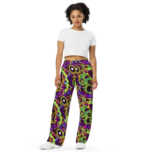Galactic Web on a Wide-Leg Pants