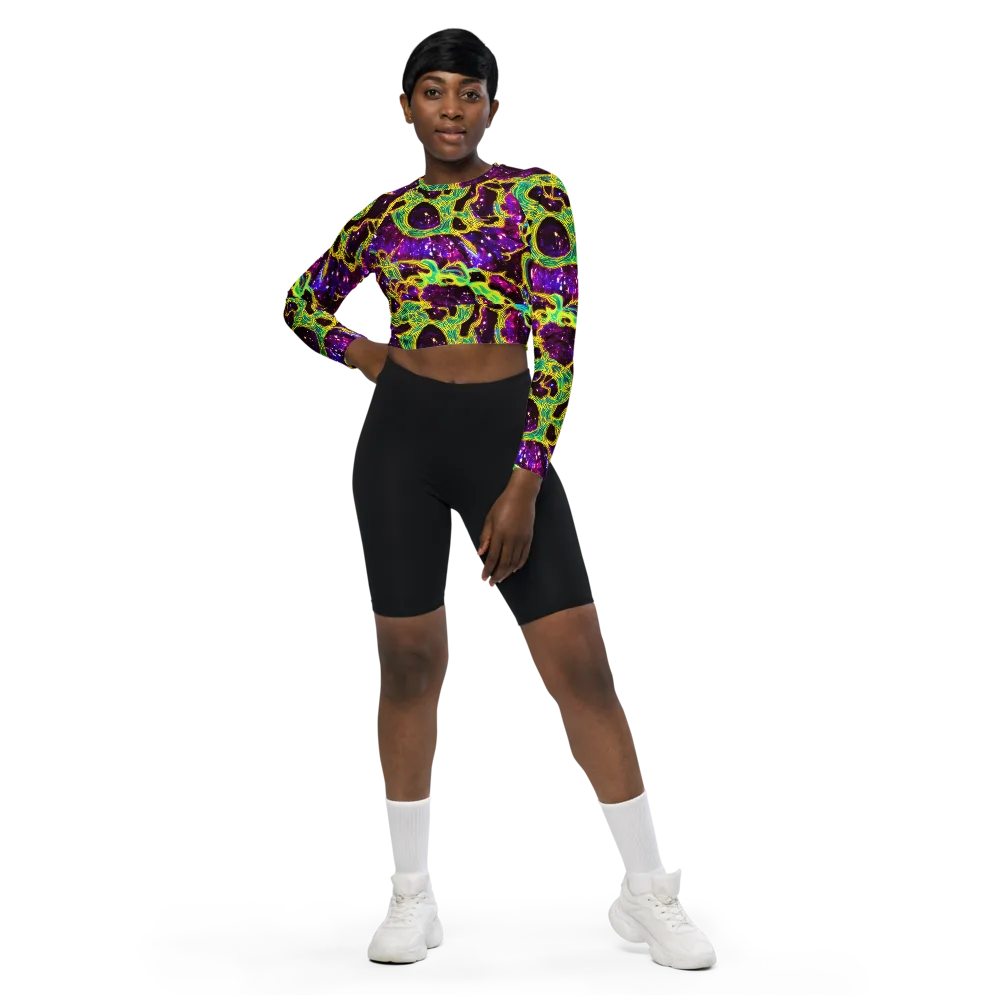 Galactic Web on Long Sleeve Crop Top — Front