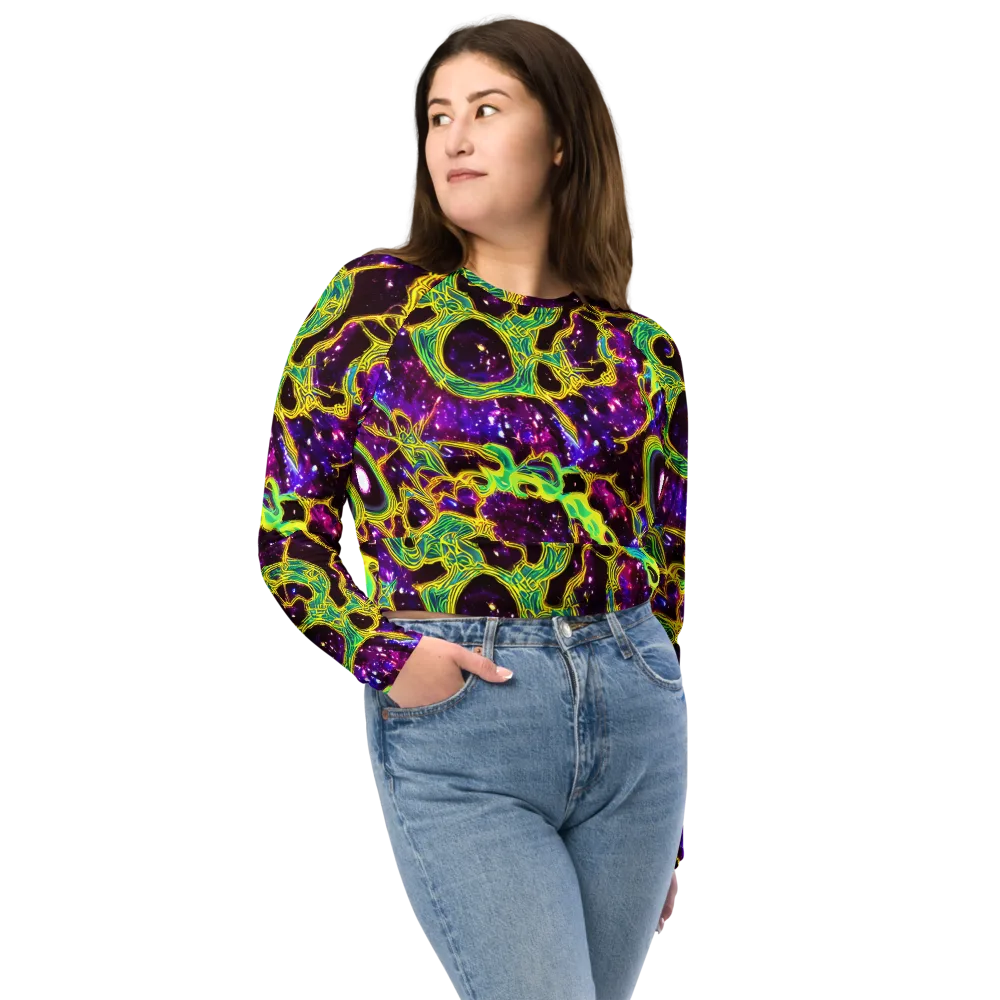 Galactic Web on Long Sleeve Crop Top — Front