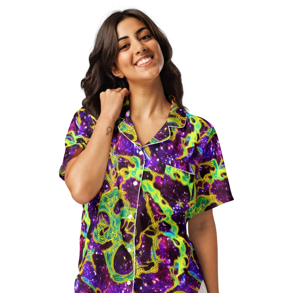 Galactic Web on Women's Short Sleeve Pajama Top — Front