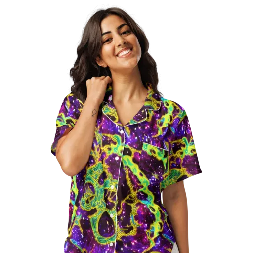 Galactic Web on a Women's Short Sleeve Pajama Top