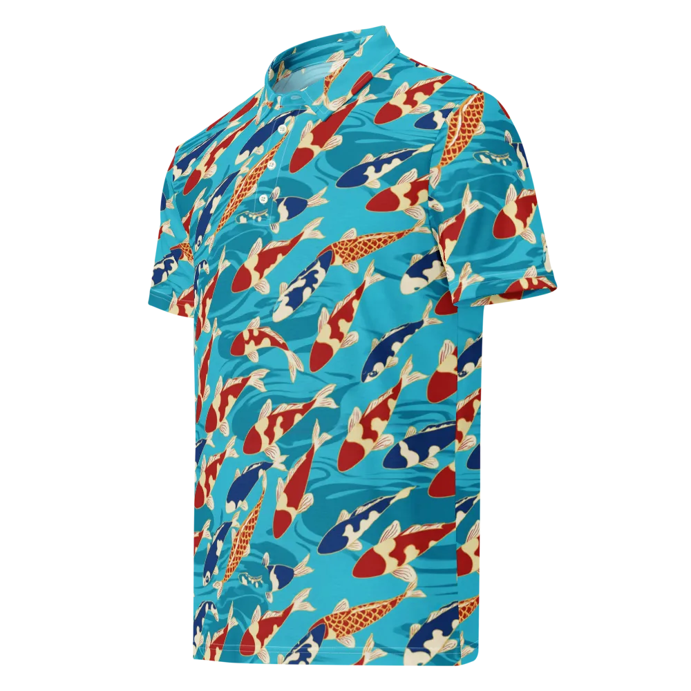Pond Parade on Men's Slim Fit Polo Shirt — Left Front