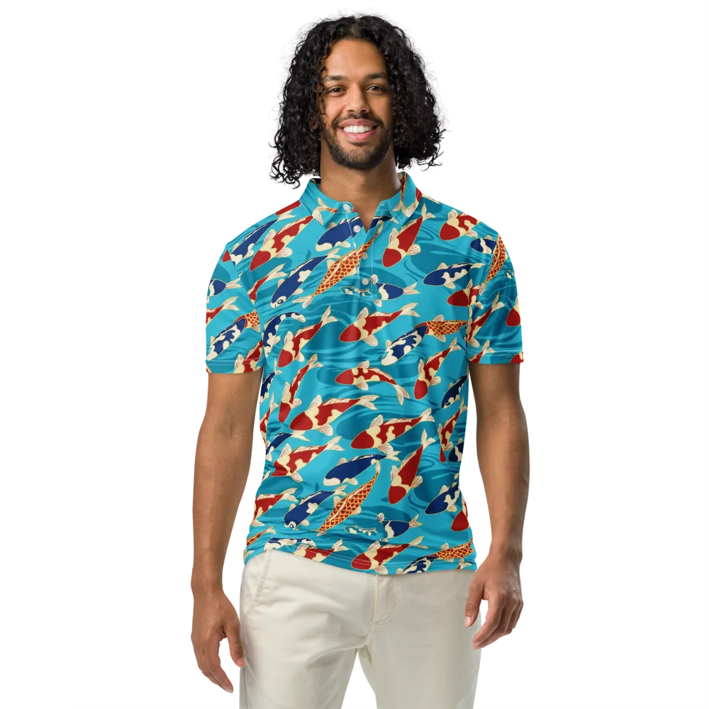 Pond Parade on Men's Slim Fit Polo Shirt — Front