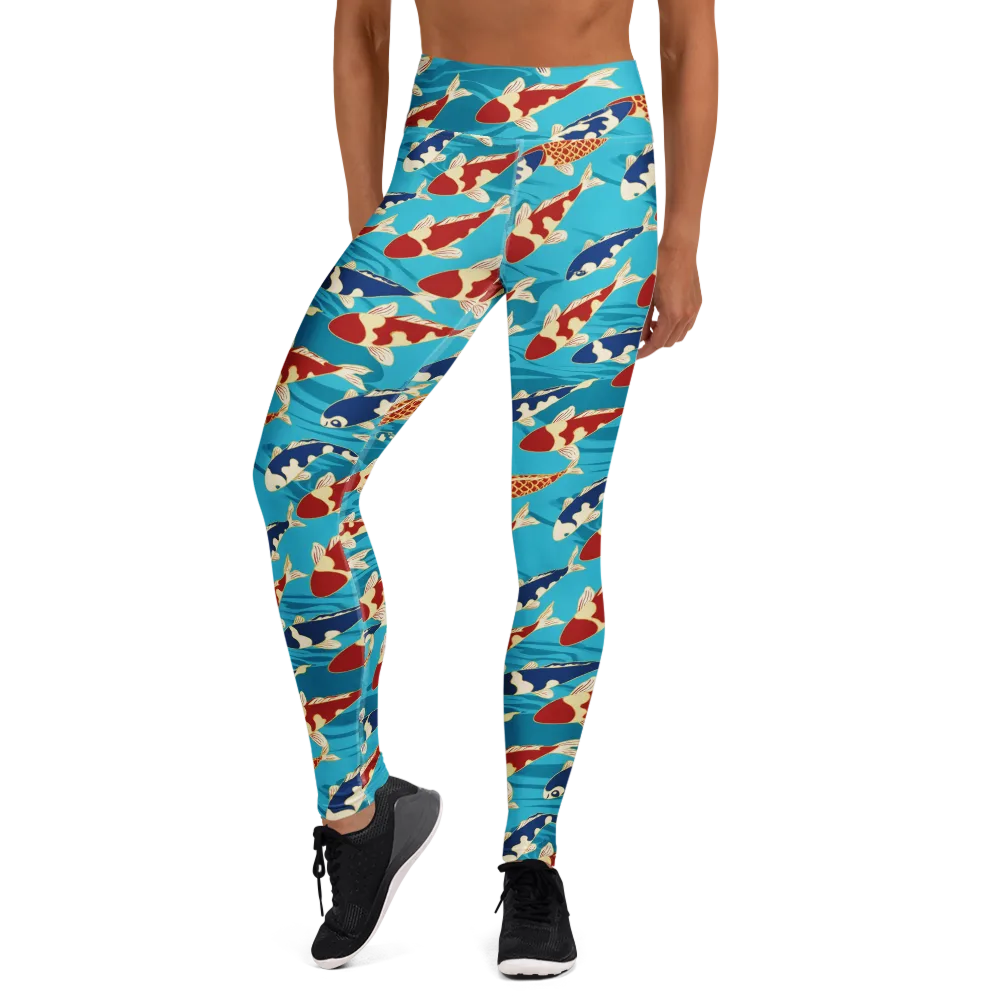 Pond Parade on Yoga Leggings — Front