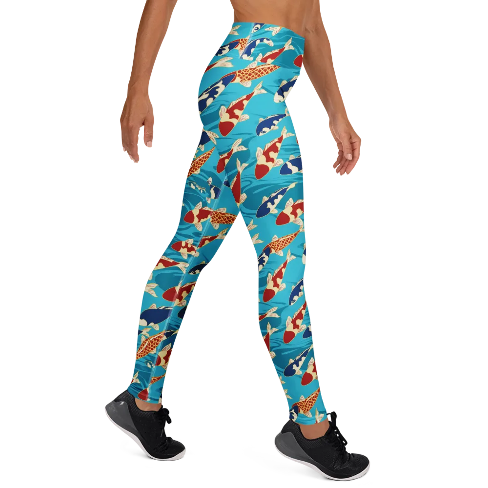 Pond Parade on Yoga Leggings — Right