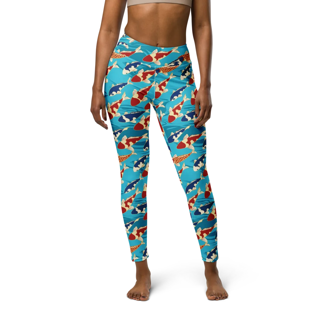 Pond Parade on Yoga Leggings — Front