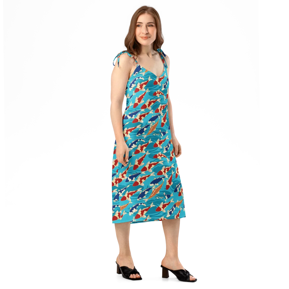 Pond Parade on Slip Dress — Right Front