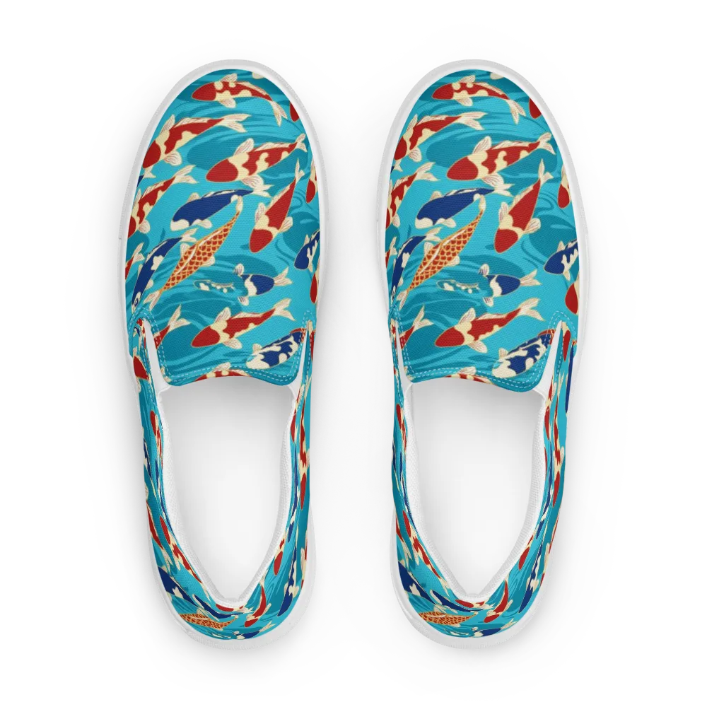 Pond Parade on Men's Slip-On Canvas Shoes — Front