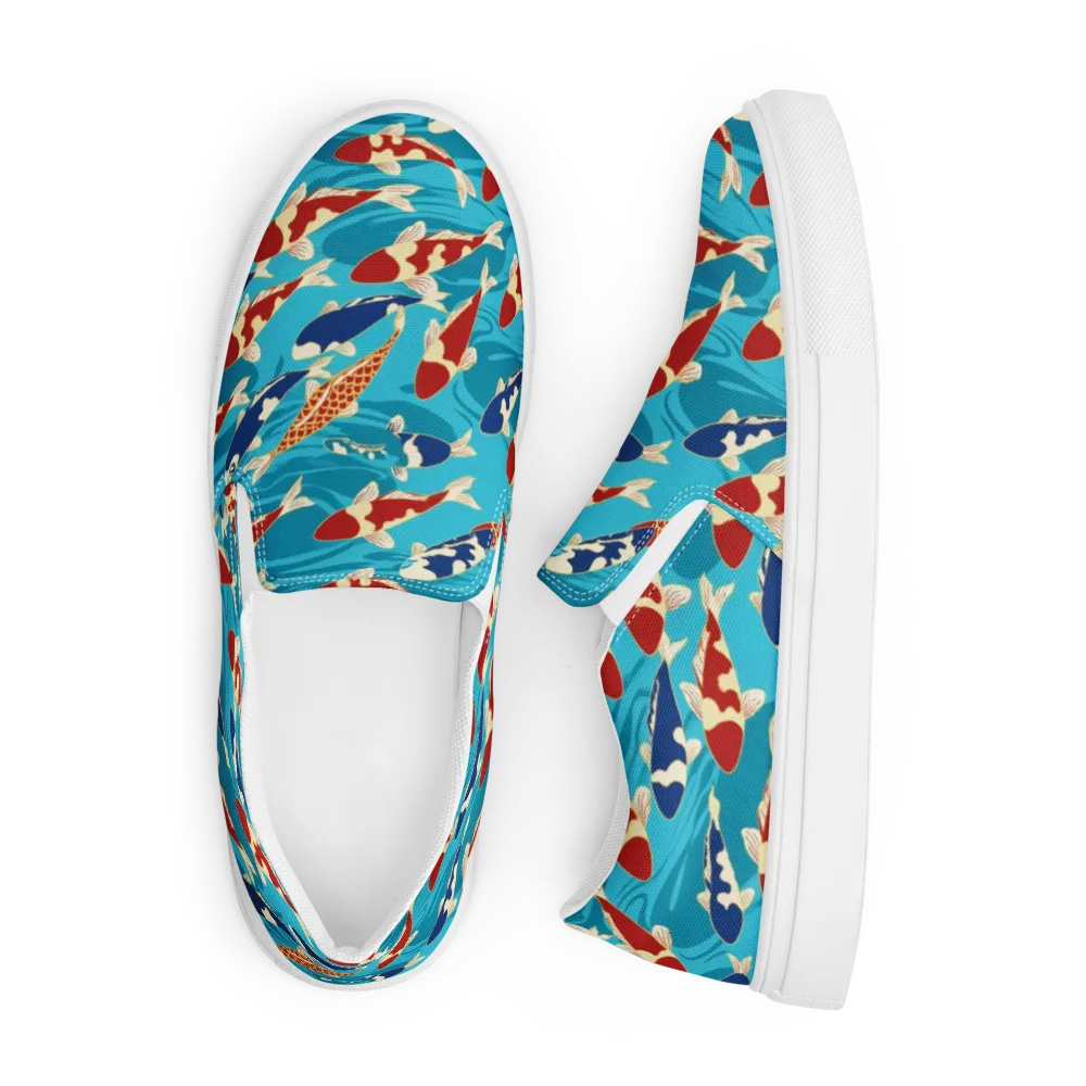 Pond Parade on Men's Slip-On Canvas Shoes — Front