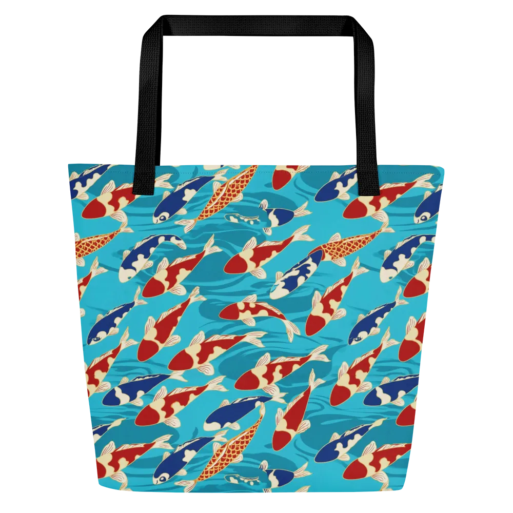 Pond Parade on Large Tote Bag W/ Pocket — Front