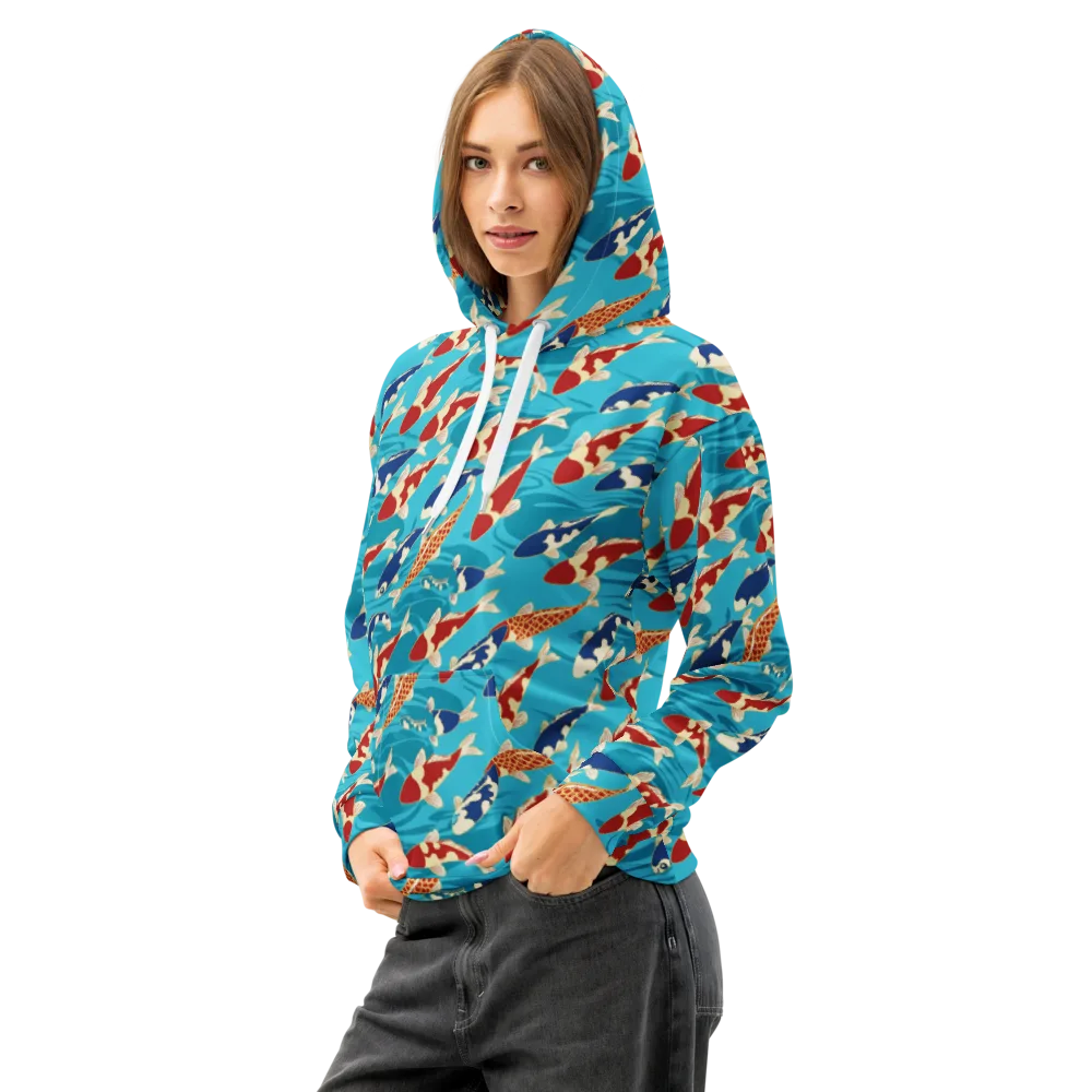 Pond Parade on Cotton Hoodie — Left Front