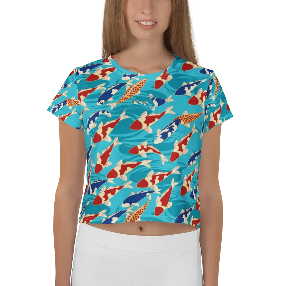 Pond Parade on Crop Tee — Front