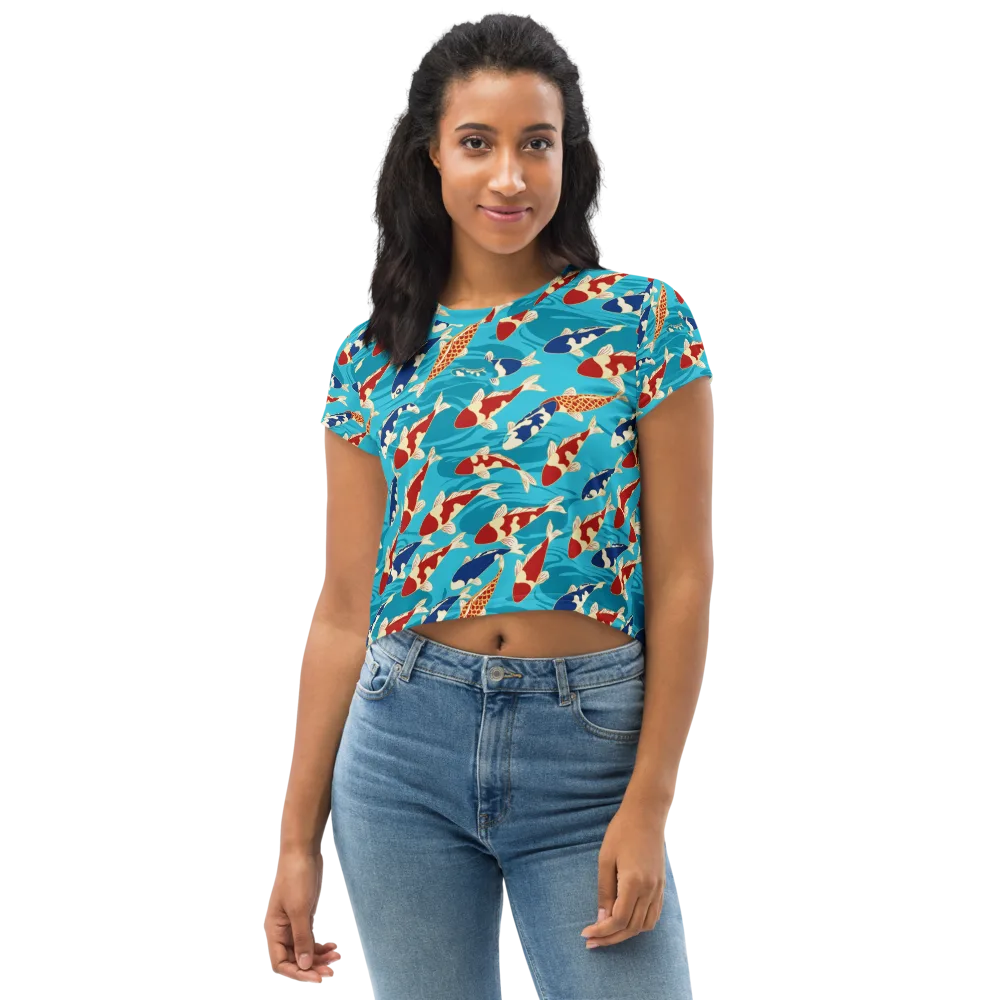 Pond Parade on Crop Tee — Front