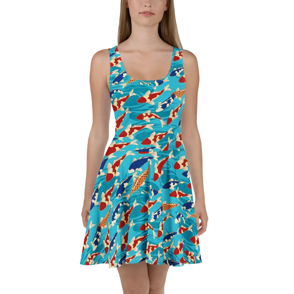 Pond Parade on Skater Dress — Front