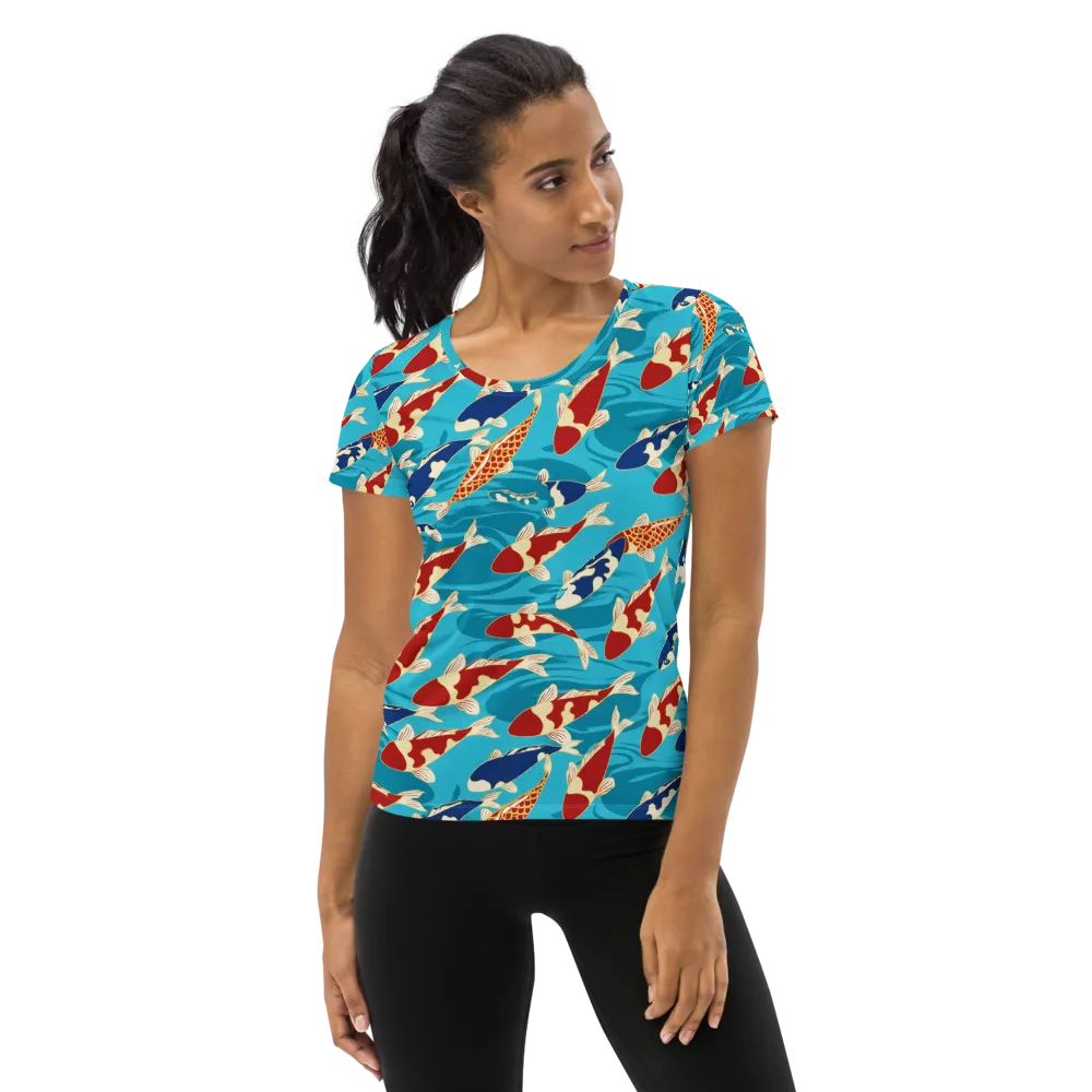 Pond Parade on Women's Athletic T-Shirt — Front