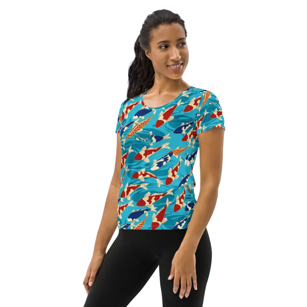 Pond Parade on Women's Athletic T-Shirt — Left