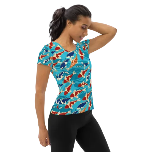 Pond Parade on a Women's Athletic T-Shirt