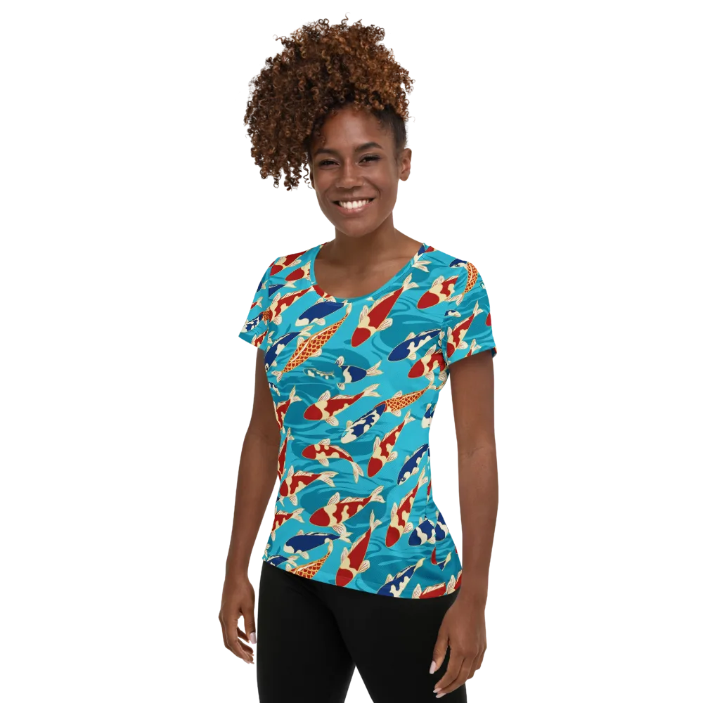 Pond Parade on Women's Athletic T-Shirt — Left