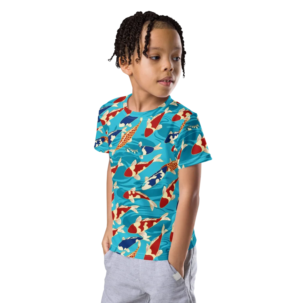 Pond Parade on Kids Crew Neck T-Shirt — Left Front