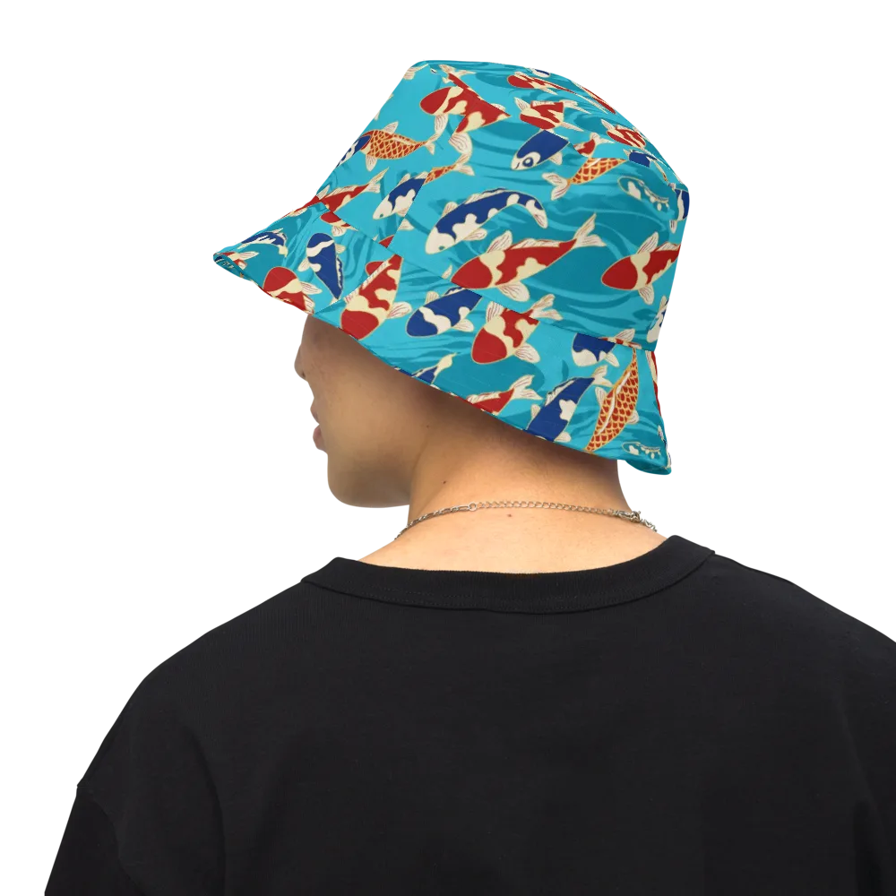 Pond Parade on Reversible Bucket Hat — Back Inside