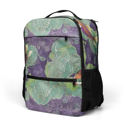 Violet Koi Garden on a Utility Backpack
