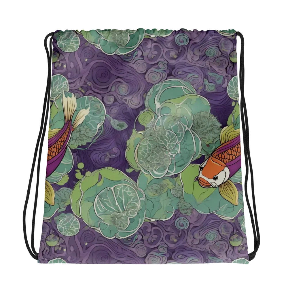 Violet Koi Garden on Drawstring Bag — Photo