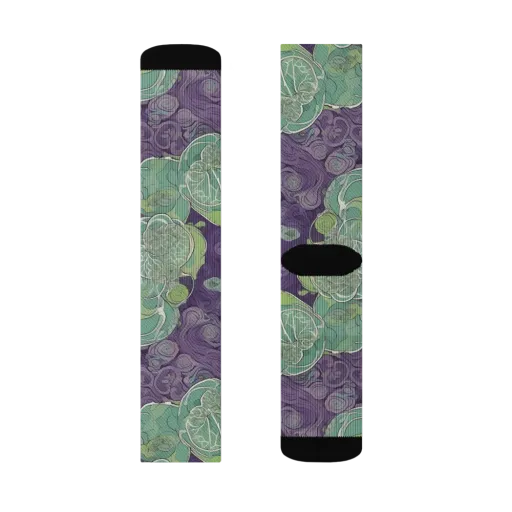 Violet Koi Garden on a Socks