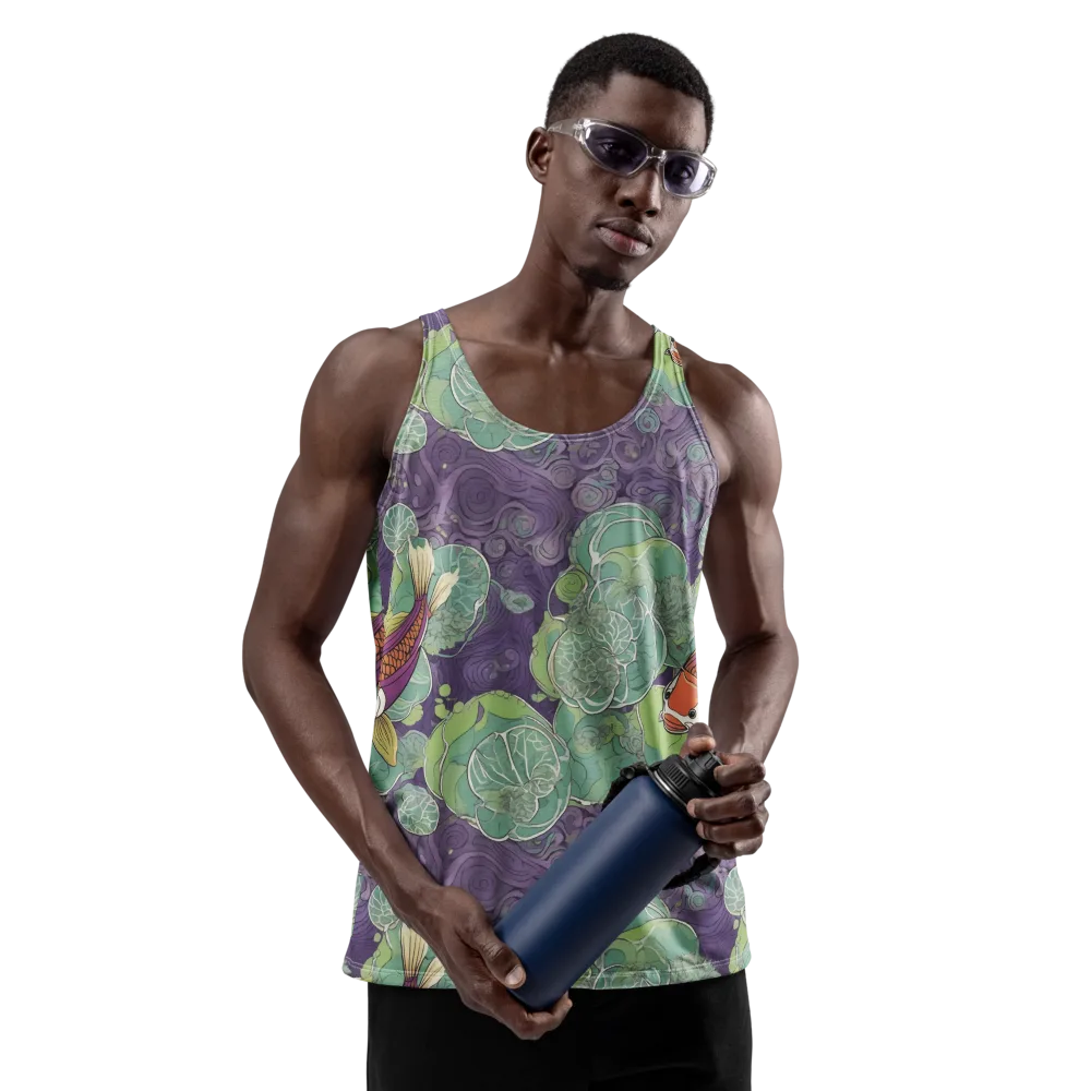 Violet Koi Garden on Men's Tank Top — Front