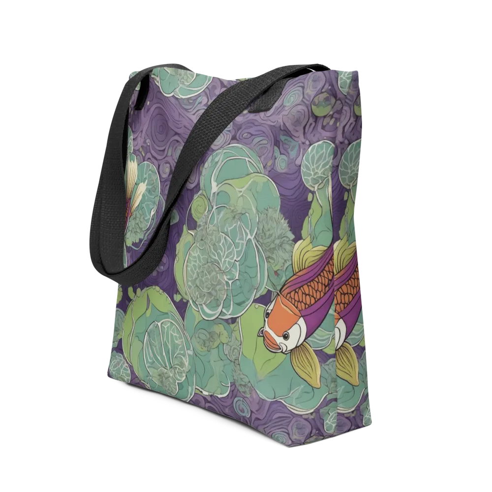 Violet Koi Garden on Tote Bag — Front