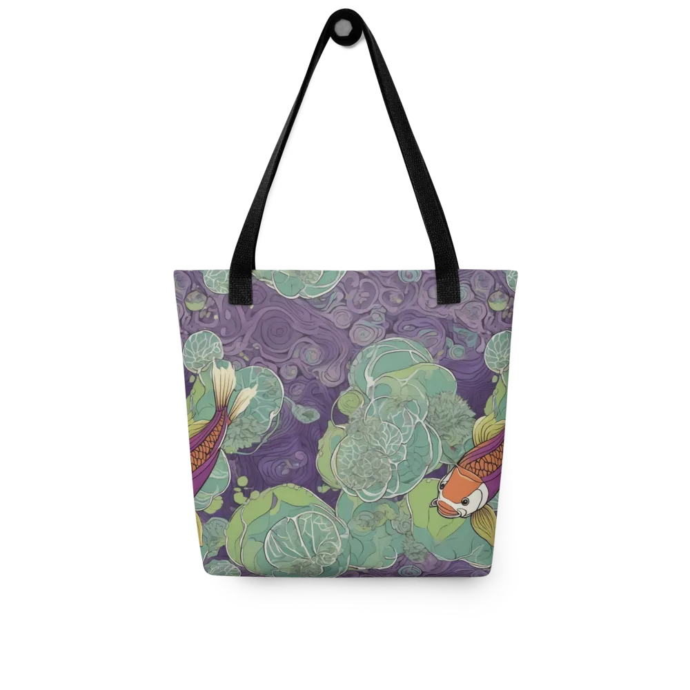 Violet Koi Garden on Tote Bag — Front
