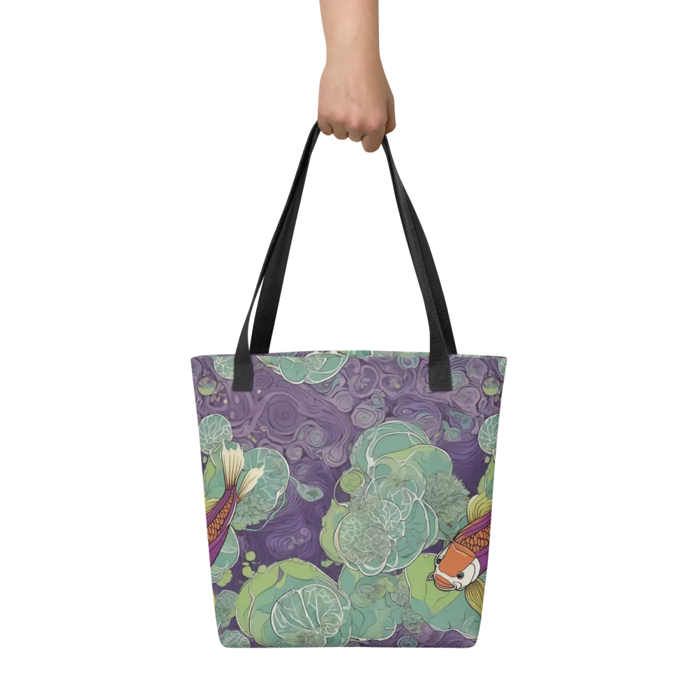 Violet Koi Garden on Tote Bag — Front