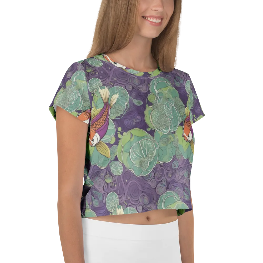Violet Koi Garden on Crop Tee — Right