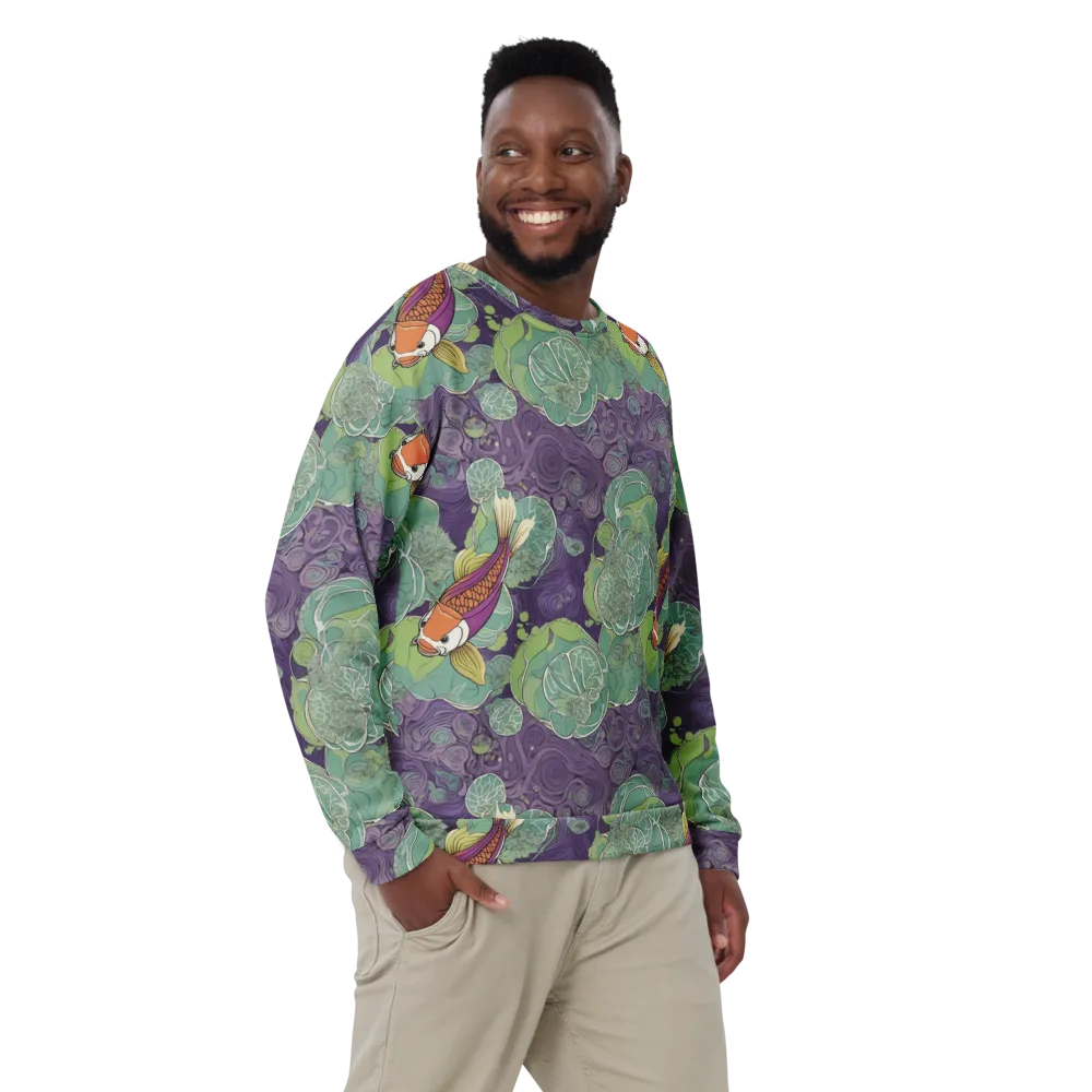Violet Koi Garden on Sweatshirt — Front