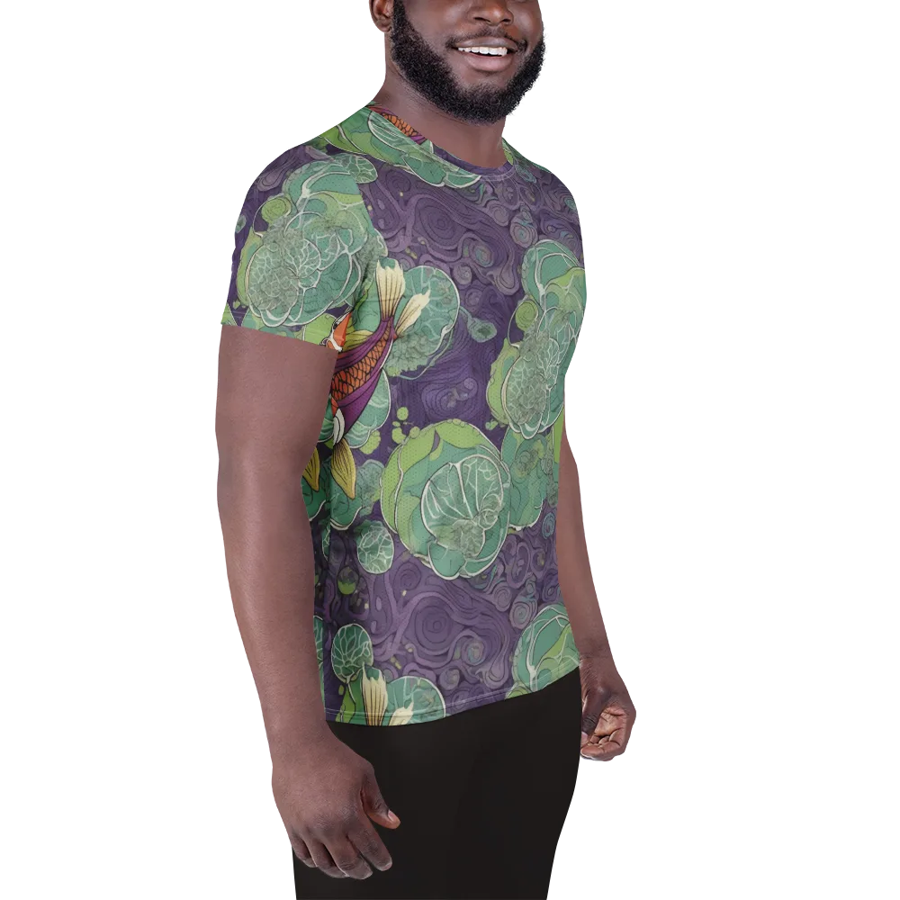 Violet Koi Garden on Men's Athletic T-Shirt — Right