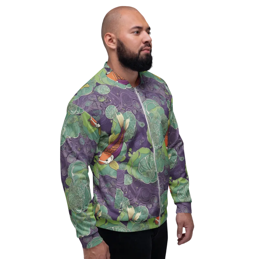 Violet Koi Garden on Bomber Jacket — Right