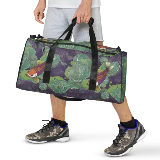 Violet Koi Garden on a Duffle Bag