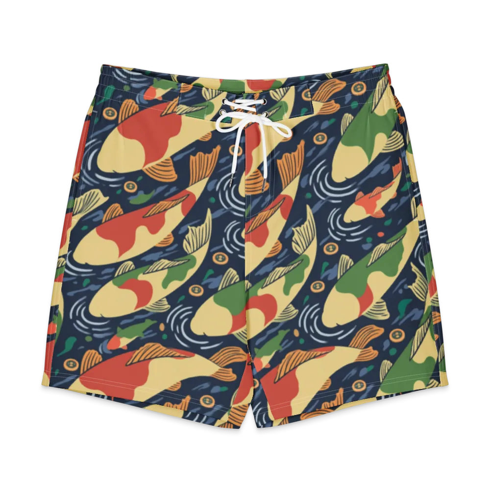 Carp in Motion on Men's Board Shorts — Front