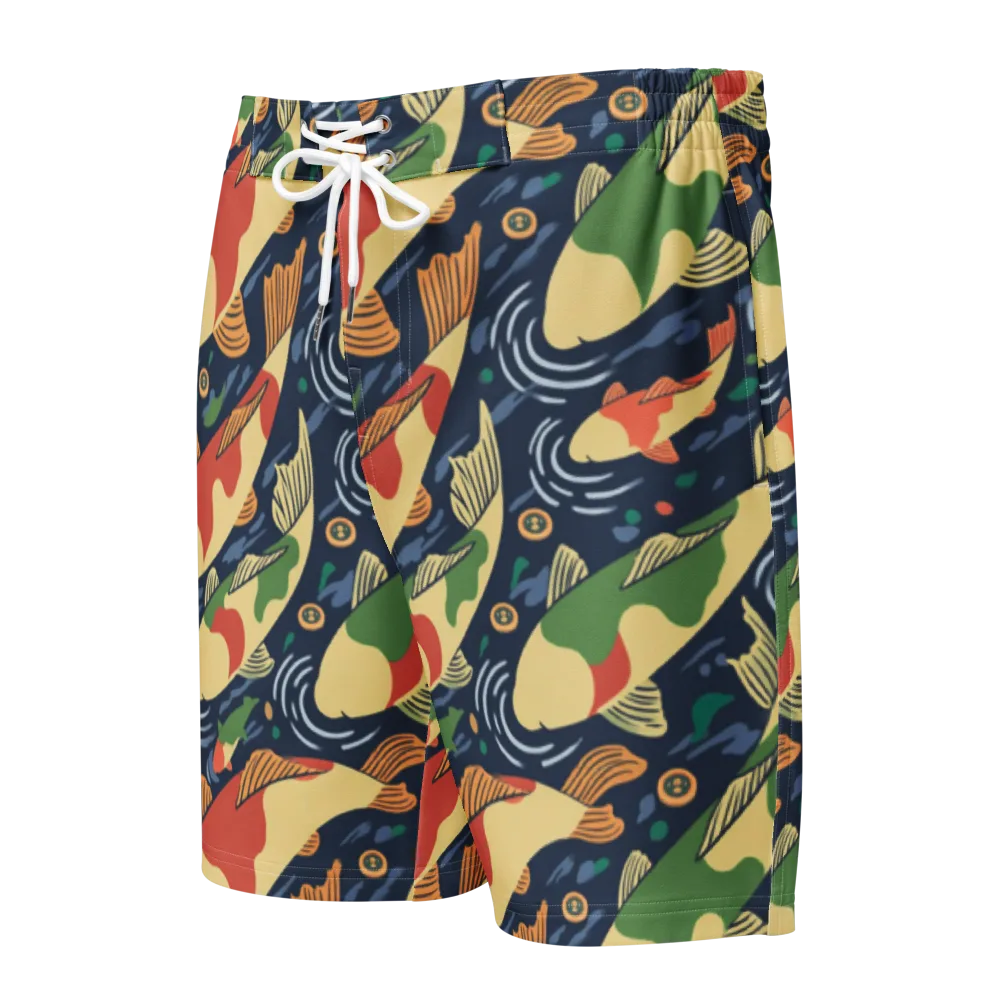 Carp in Motion on Men's Board Shorts — Front