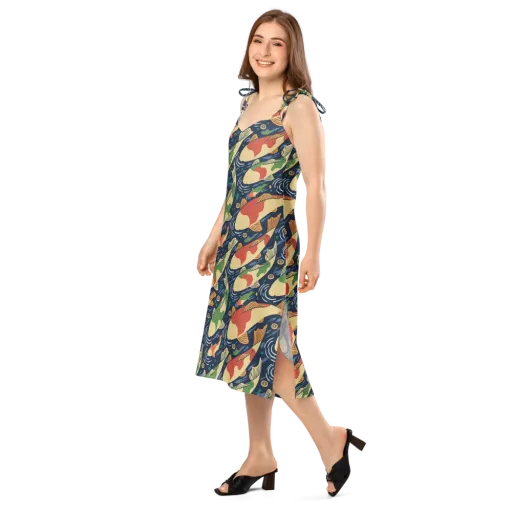 Carp in Motion on a Slip Dress