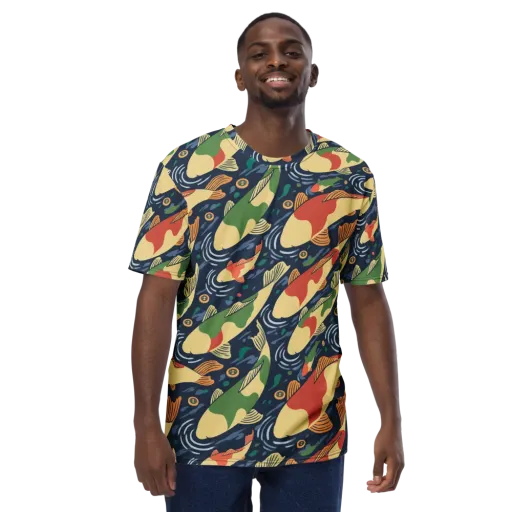 Carp in Motion on a Men's Crew Neck T-Shirt