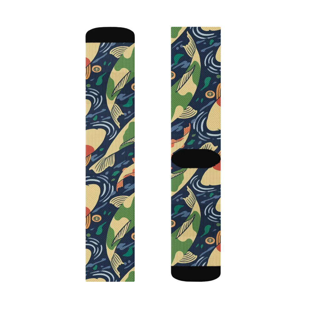 Carp in Motion on Socks — Right Sock