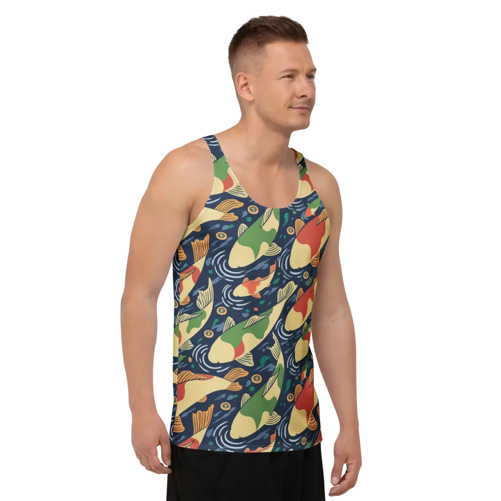 Carp in Motion on Men's Tank Top — Right Front