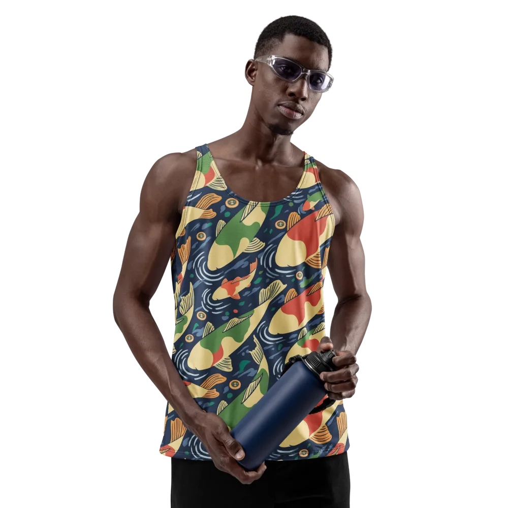 Carp in Motion on Men's Tank Top — Front