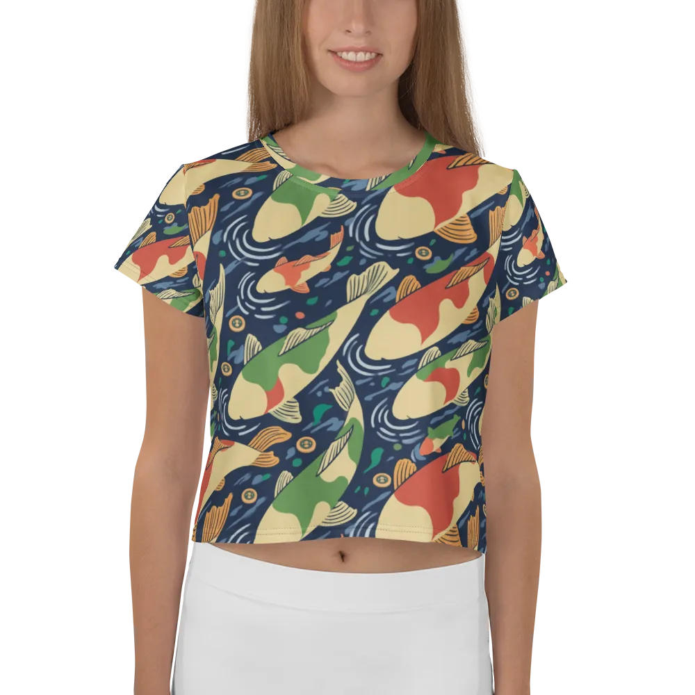 Carp in Motion on Crop Tee — Front