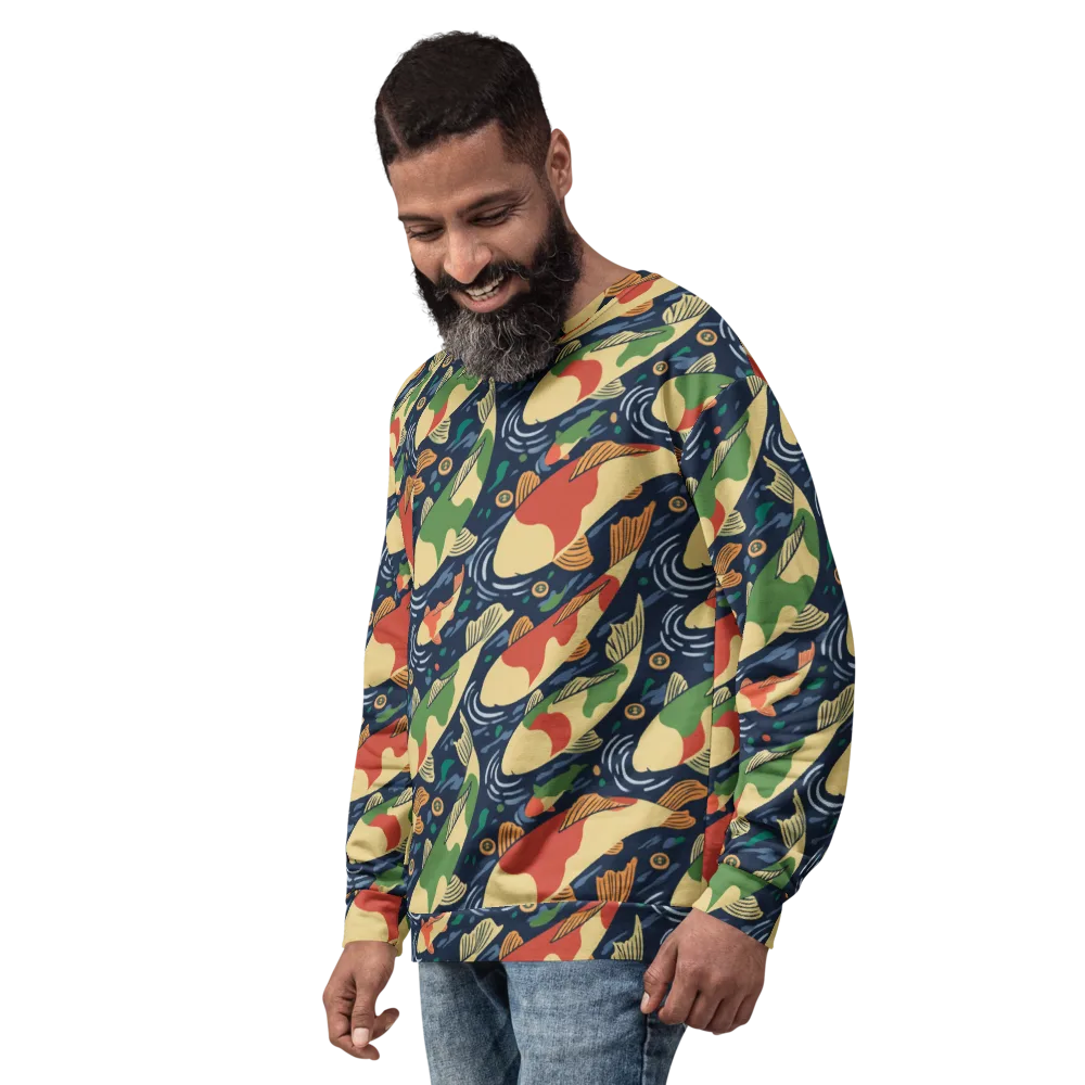 Carp in Motion on Sweatshirt — Left Front